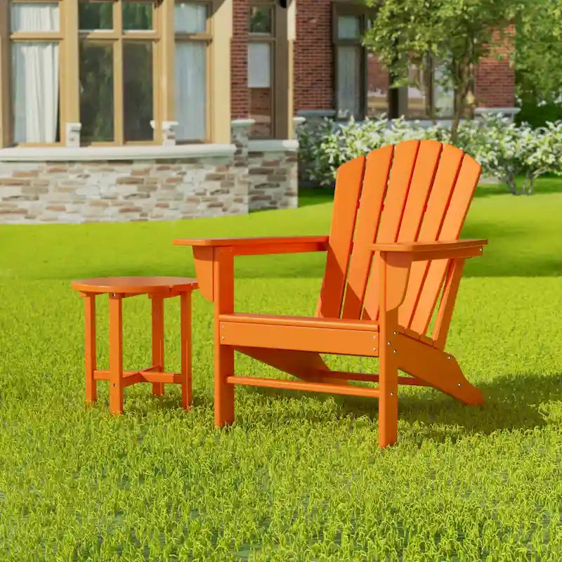 Polytrends Altura Outdoor Eco-Friendly All Weather Adirondack Chair with Side Table (2-Piece Set)