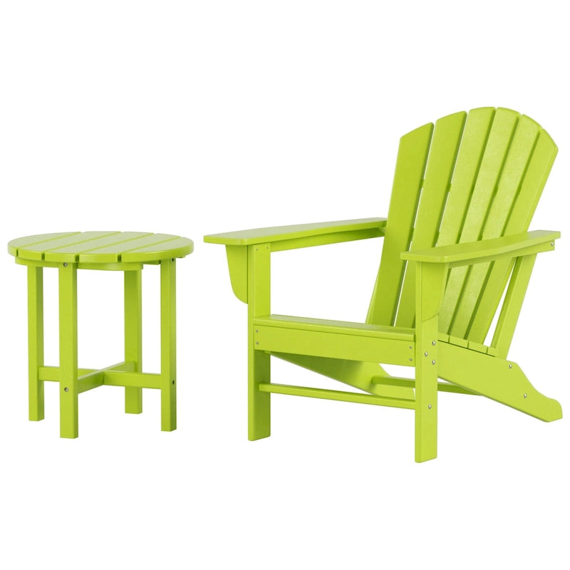 Polytrends Altura Outdoor Eco-Friendly All Weather Adirondack Chair with Side Table (2-Piece Set)