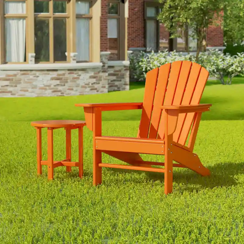 Polytrends Altura Outdoor Eco-Friendly All Weather Adirondack Chair with Side Table (2-Piece Set)