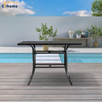 Clihome 82/60 in. W Aluminum Steel Dining Table with Umbrella hole