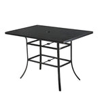 Clihome 82/60 in. W Aluminum Steel Dining Table with Umbrella hole