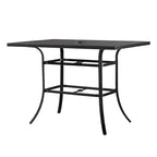 Clihome 82/60 in. W Aluminum Steel Dining Table with Umbrella hole