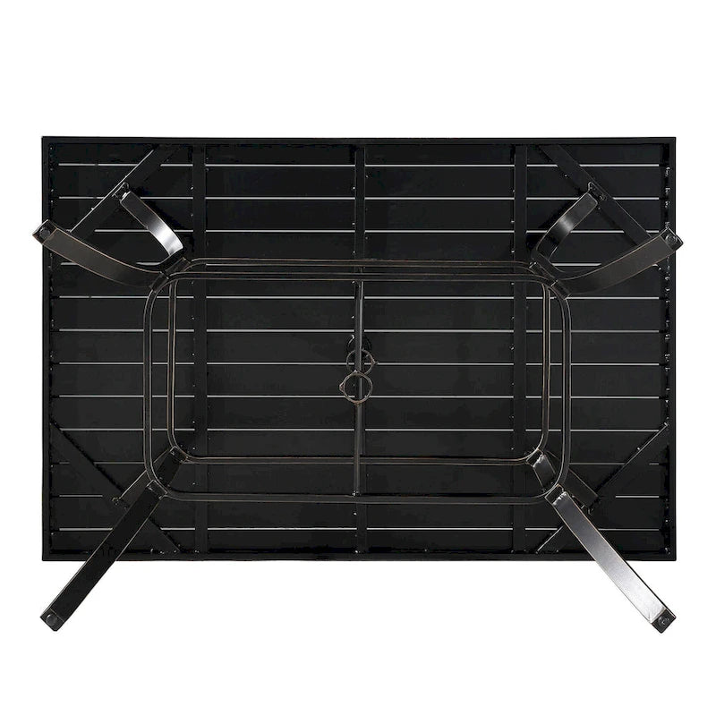 Clihome 82/60 in. W Aluminum Steel Dining Table with Umbrella hole