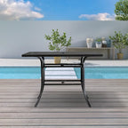 Clihome 82/60 in. W Aluminum Steel Dining Table with Umbrella hole