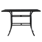Clihome 82/60 in. W Aluminum Steel Dining Table with Umbrella hole