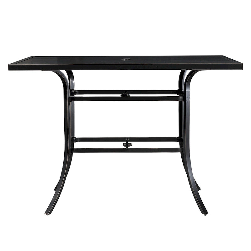 Clihome 82/60 in. W Aluminum Steel Dining Table with Umbrella hole
