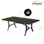 Clihome 82/60 in. W Aluminum Steel Dining Table with Umbrella hole
