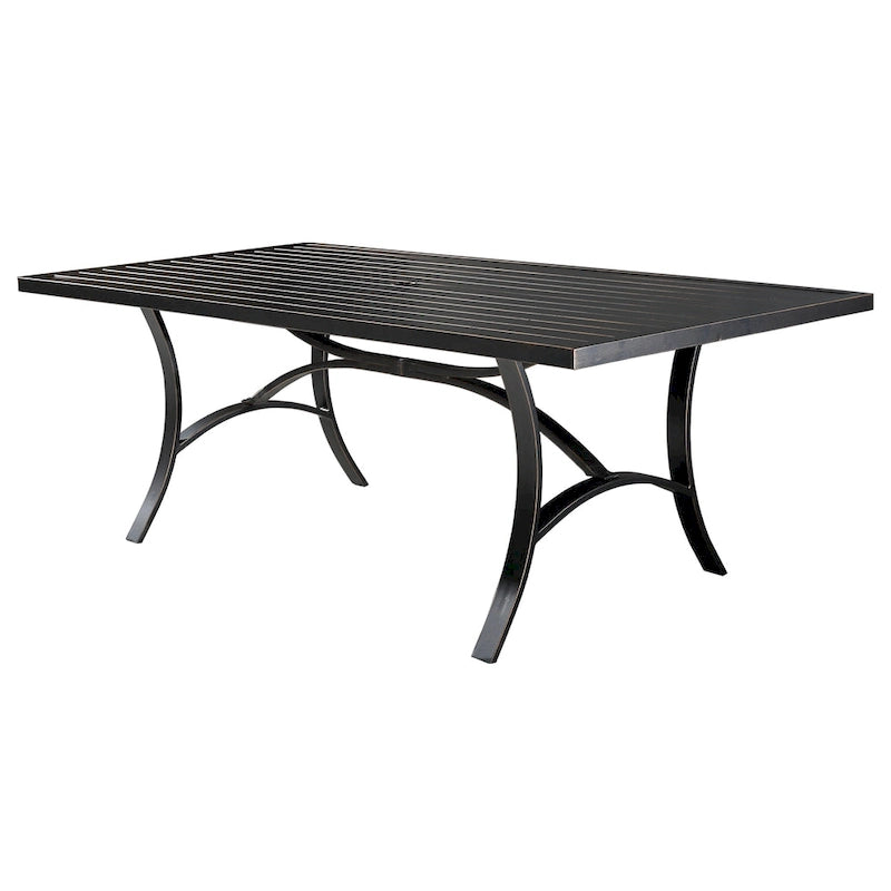 Clihome 82/60 in. W Aluminum Steel Dining Table with Umbrella hole