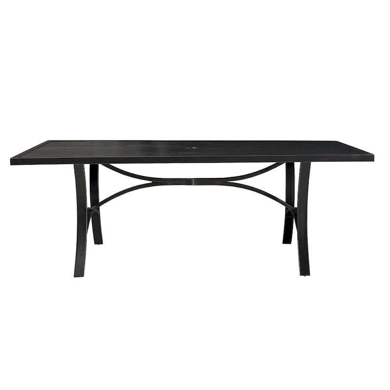 Clihome 82/60 in. W Aluminum Steel Dining Table with Umbrella hole