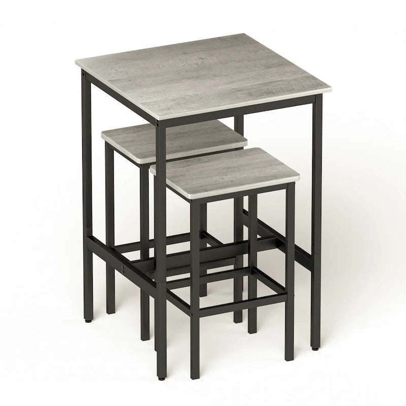 Square Bar Table with 2 Bar Chairs