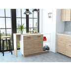 FM Furniture Aspen Kitchen Island, Two Concealed Shelves , Three Divisions