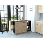 FM Furniture Aspen Kitchen Island, Two Concealed Shelves , Three Divisions