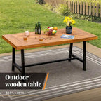 MAISON ARTS 6-Piece Acacia Wood/Rattan Cushioned Patio Dining Set