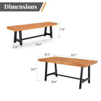 MAISON ARTS 6-Piece Acacia Wood/Rattan Cushioned Patio Dining Set