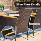 MAISON ARTS 6-Piece Acacia Wood/Rattan Cushioned Patio Dining Set