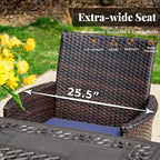 MAISON ARTS 6-Piece Acacia Wood/Rattan Cushioned Patio Dining Set