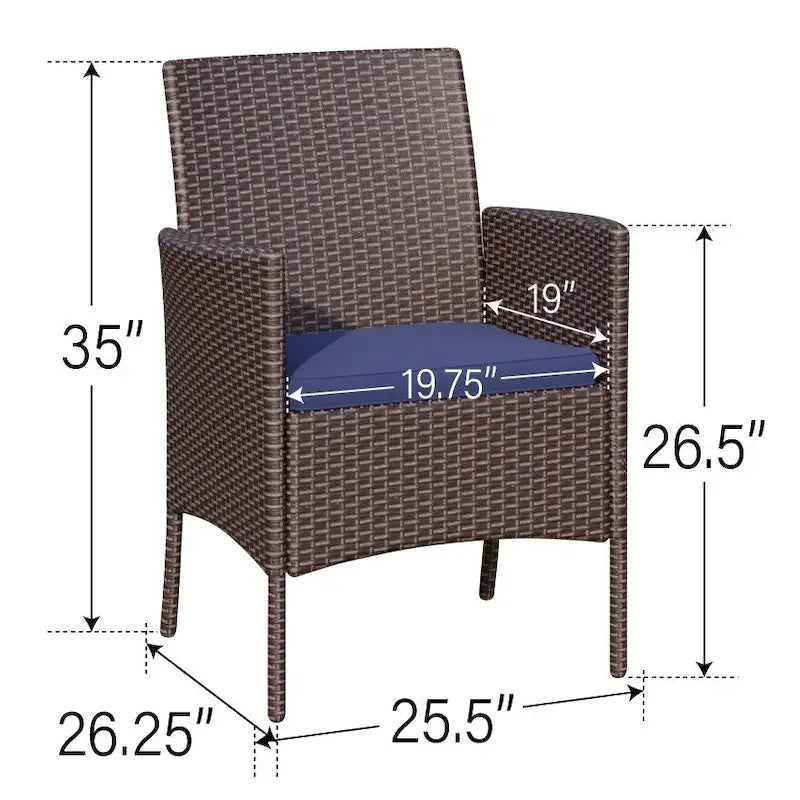 MAISON ARTS 6-Piece Acacia Wood/Rattan Cushioned Patio Dining Set