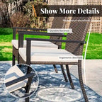 MAISON ARTS 6-Piece Acacia Wood/Rattan Cushioned Patio Dining Set