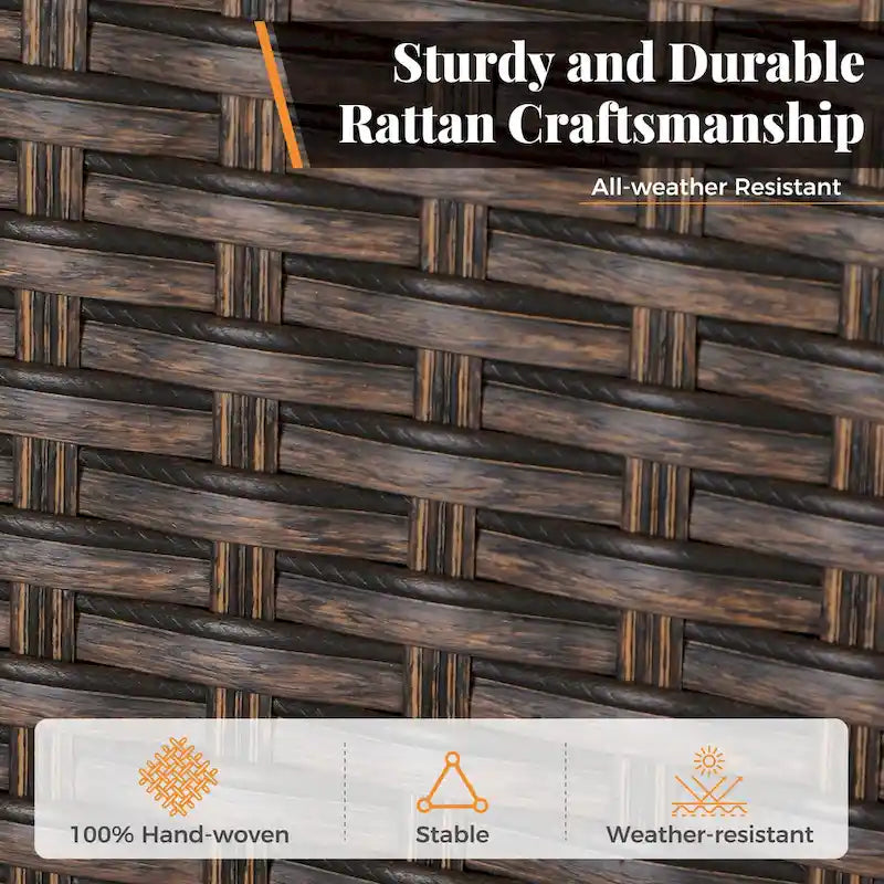 MAISON ARTS 6-Piece Acacia Wood/Rattan Cushioned Patio Dining Set