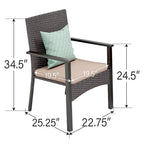 MAISON ARTS 6-Piece Acacia Wood/Rattan Cushioned Patio Dining Set