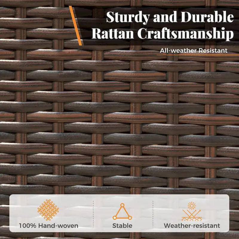 MAISON ARTS 6-Piece Acacia Wood/Rattan Cushioned Patio Dining Set