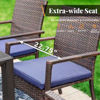 MAISON ARTS 6-Piece Acacia Wood/Rattan Cushioned Patio Dining Set