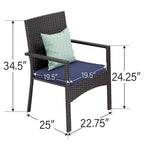 MAISON ARTS 6-Piece Acacia Wood/Rattan Cushioned Patio Dining Set