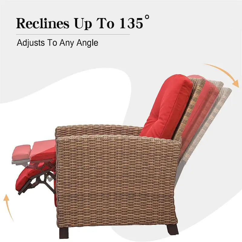 Outdoor All-Weather Wicker Reclining Patio Chair