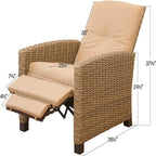 Outdoor All-Weather Wicker Reclining Patio Chair