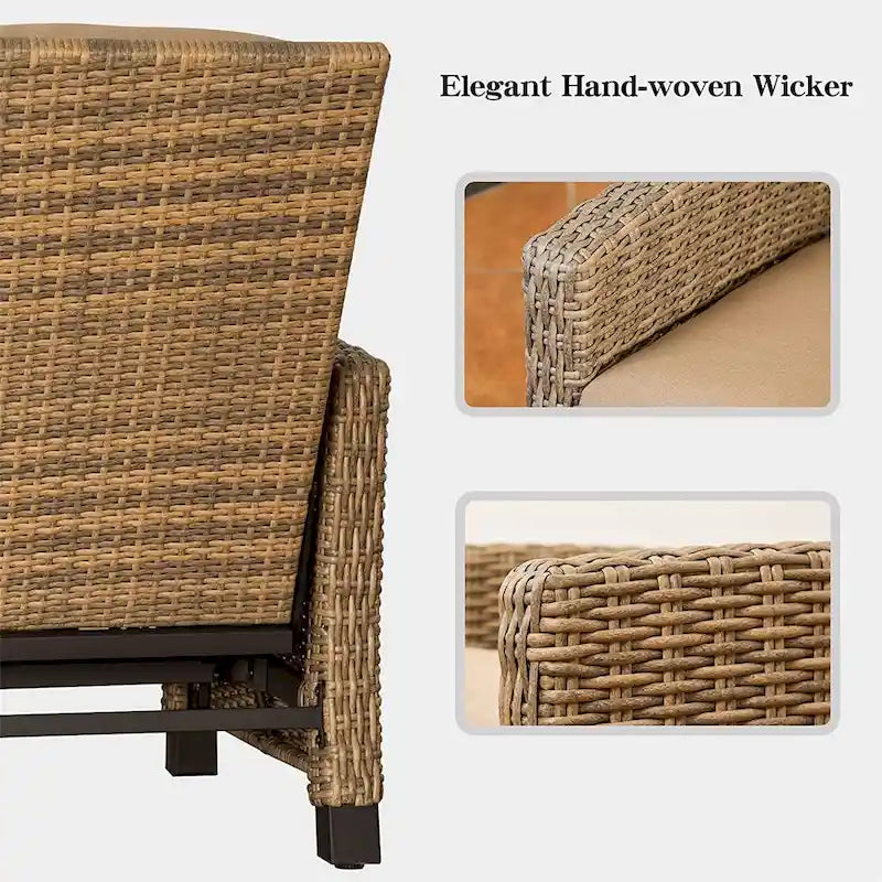 Outdoor All-Weather Wicker Reclining Patio Chair