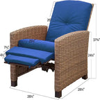 Outdoor All-Weather Wicker Reclining Patio Chair