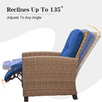 Outdoor All-Weather Wicker Reclining Patio Chair