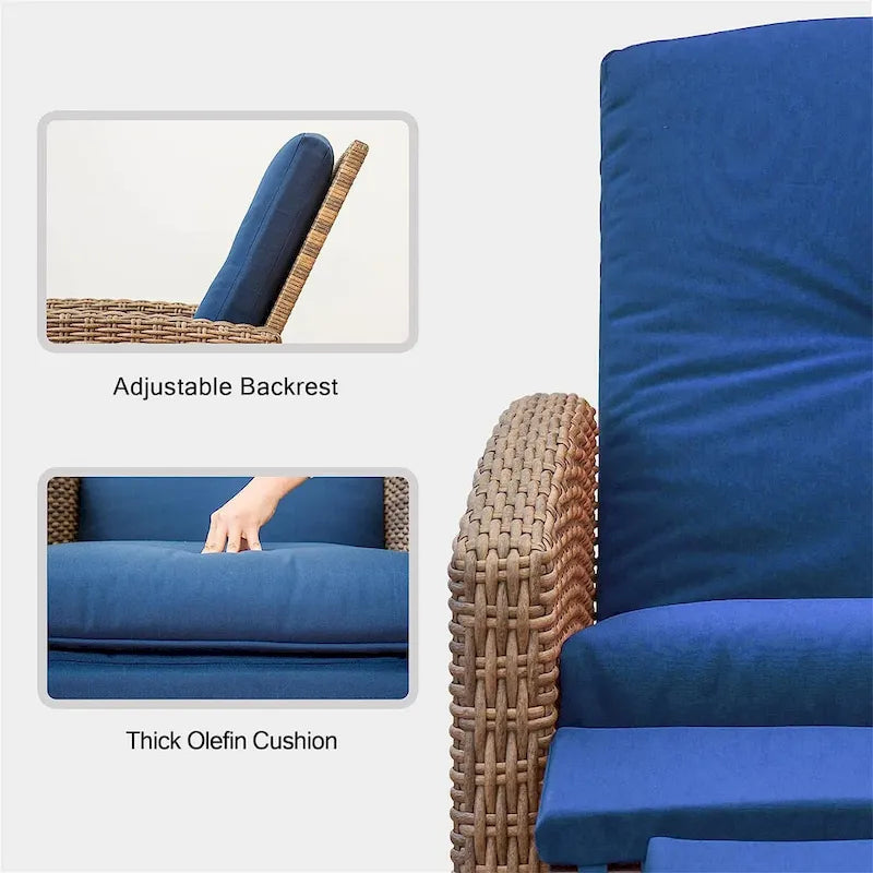 Outdoor All-Weather Wicker Reclining Patio Chair