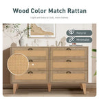 Rattan Drawer Accent Storage Cabinet for Living Room
