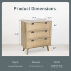 Rattan Drawer Accent Storage Cabinet for Living Room