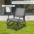 2PCS Patio Swing Glider Chair Single Rocking Chair Yard Outdoor