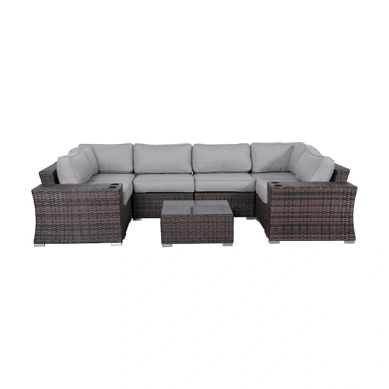 LSI Wicker/Rattan 4 - Person Seating Group with Cushions