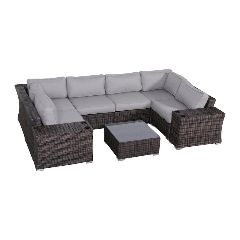 LSI Wicker/Rattan 4 - Person Seating Group with Cushions