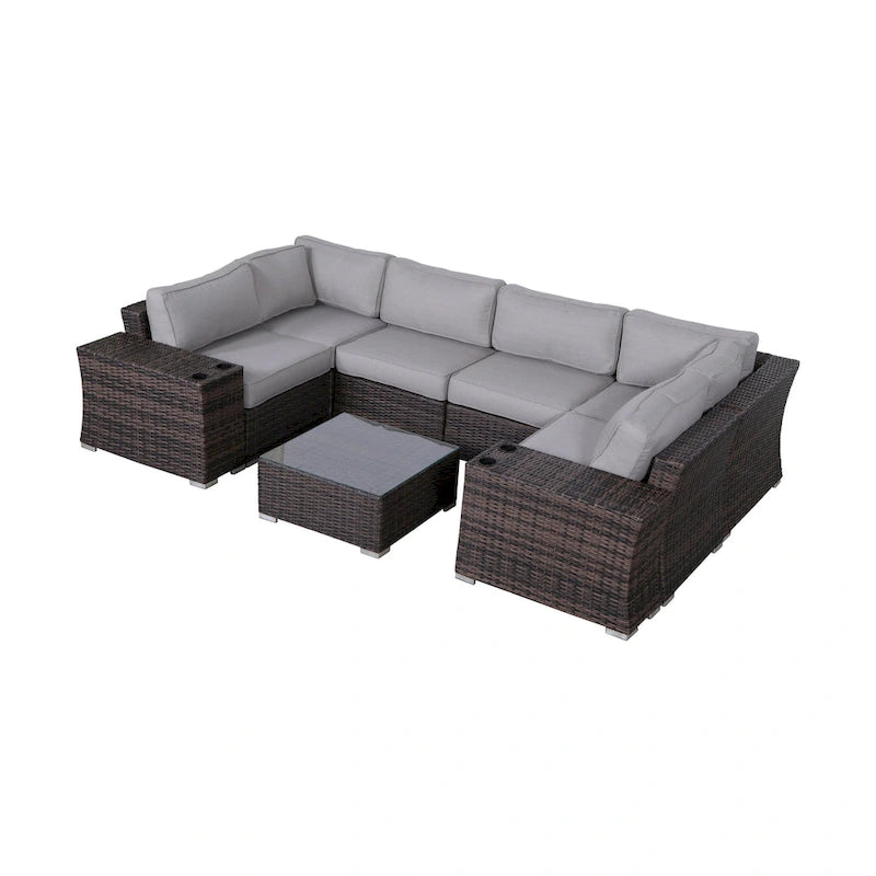 LSI Wicker/Rattan 4 - Person Seating Group with Cushions