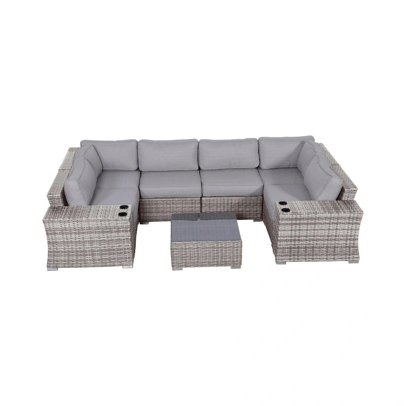 LSI Wicker/Rattan 4 - Person Seating Group with Cushions
