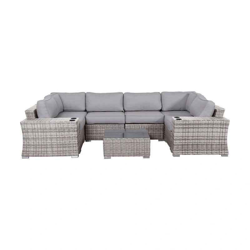 LSI Wicker/Rattan 4 - Person Seating Group with Cushions