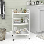Avenue Greene Emerald 3 Shelf Metal Rolling Utility Cart