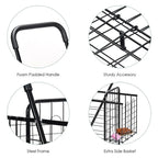 Folding Shopping Basket Rolling Trolley with Adjustable Handle