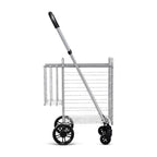 Folding Shopping Basket Rolling Trolley with Adjustable Handle