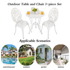 HOMEFUN Bistro Table Set,Rose 3 Piece, Outdoor Patio Table and Chairs Furniture, Durable Rust Weather Resistance