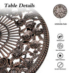 HOMEFUN Bistro Table Set,Rose 3 Piece, Outdoor Patio Table and Chairs Furniture, Durable Rust Weather Resistance