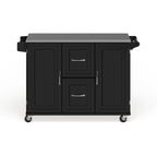 Homestyles Dolly Madison Wood Kitchen Cart with Stainless Steel Top
