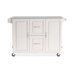 Homestyles Dolly Madison Wood Kitchen Cart with Stainless Steel Top