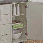 Homestyles Dolly Madison Wood Kitchen Cart with Stainless Steel Top
