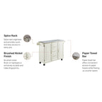 Homestyles Dolly Madison Wood Kitchen Cart with Stainless Steel Top